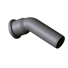 Plastic sewer pipe grey on white background, isolated. 3D rendering of excellent quality in high resolution. It can be enlarged and used as a background or texture.