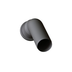 Plastic sewer pipe grey on white background, isolated. 3D rendering of excellent quality in high resolution. It can be enlarged and used as a background or texture.