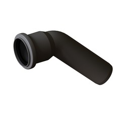 Plastic sewer pipe grey on white background, isolated. 3D rendering of excellent quality in high resolution. It can be enlarged and used as a background or texture.