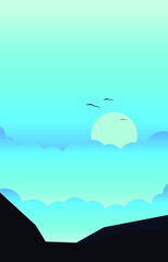 mountain peak scenery wallpaper vector design