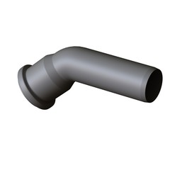 Plastic sewer pipe grey on white background, isolated. 3D rendering of excellent quality in high resolution. It can be enlarged and used as a background or texture.