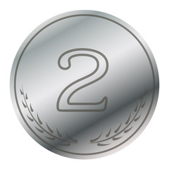 silver medal second place vector illustration isolated