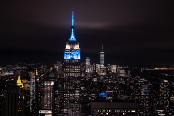 New York, New York, USA night skyline, view from the Empire State building in Manhattan, night...