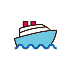 Isolated ship line and fill vector design