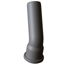 Plastic sewer pipe grey on white background, isolated. 3D rendering of excellent quality in high resolution. It can be enlarged and used as a background or texture.