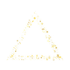 Flying gold star sparkle vector with white background.