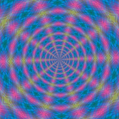 Colorful digital graphic kaleidoscope symmetry mandala style in laser light trial pattern, Tie Dye , spiderweb art abstract background for art projects, banner, business,   card, 3D, template