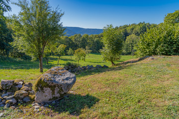 Beulotte Saint Laurent, France - 09 12 2019: Hike in the circuit of the thousand ponds
