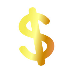 Golden dollar money symbol isolated on white vector illustration