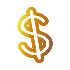 Golden and white dollar money symbol vector illustration