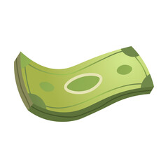 Stack of green cash money vector illustration
