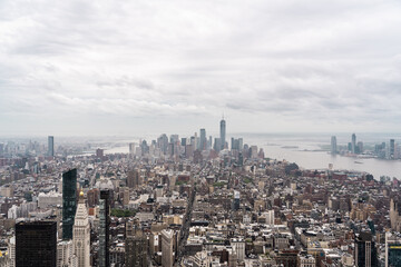 Fototapeta na wymiar New York, New York, USA skyline, view from the Empire State building in Manhattan, architecture photography