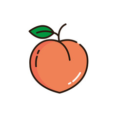 Isolated peach icon fill vector design