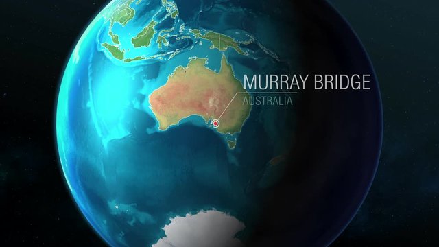 Australia - Murray Bridge - Zooming from space to earth