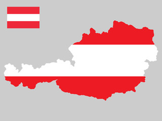 Austria Map and Flag Vector illustration eps 10