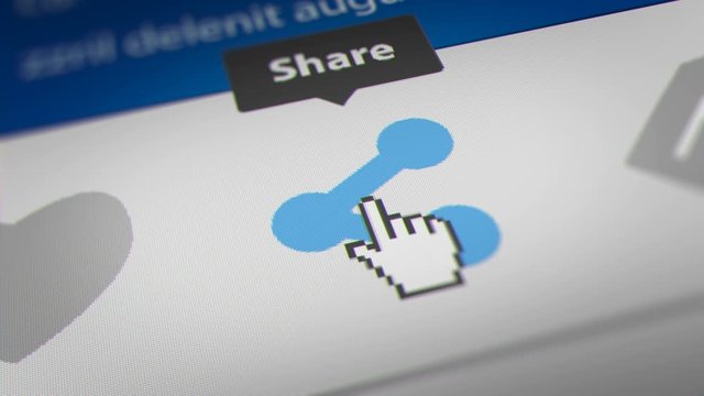 Mouse Cursor Clicking "Share" Button on Social Networking Websites