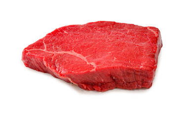 Beef steak isolated on white background.