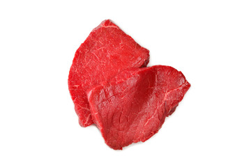 Beef steak isolated on white background.