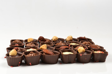 Mix of tasty chocolate candy collection.