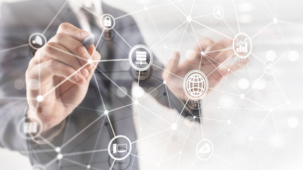 ICT - information and telecommunication technology and IOT - internet of things concepts.