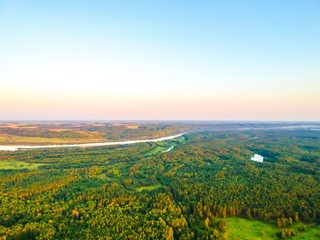 Aerial Russian landscape from the drone