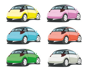 small hatchback different color set