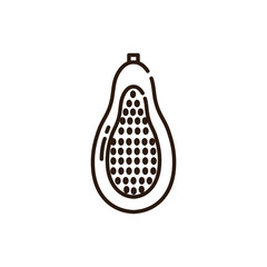 Isolated papaya icon line vector design