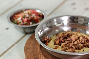 Fondue de carne y pico de gallo
