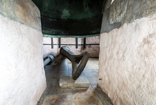 Clapper of Tsar Bell (Tsar-kolokol). Inside of the bell