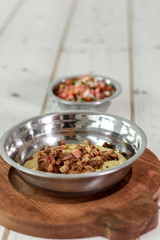 Fondue de carne y pico de gallo