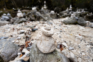 Multiple Towers of Stones in Nature