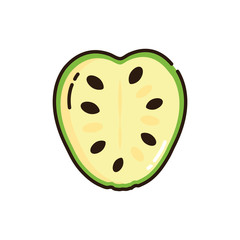 Isolated custard apple icon fill vector design