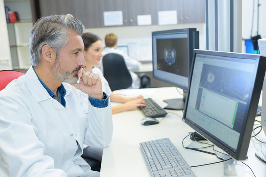 the scientists working in laboratory