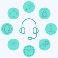Headphone vector icon sign symbol
