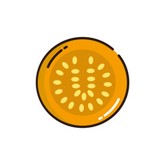 Fototapeta premium Isolated passion fruit icon fill vector design