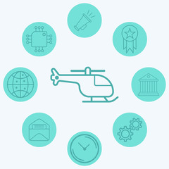 Helicopter vector icon sign symbol