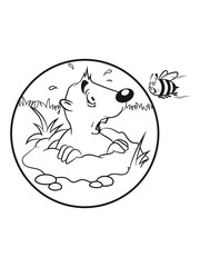 Maulwurf erde Maulwurfhügel witzig biene erschrecken spass garten süss niedlich tier erdhaufen cartoon button rund einfarbig