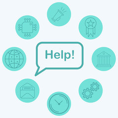 Help vector icon sign symbol