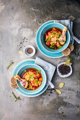 Homemade delicious warming chicken soup