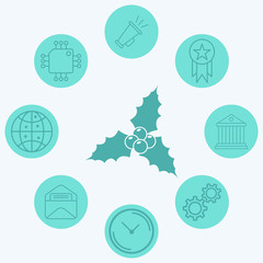 Fototapeta premium Holly berry vector icon sign symbol
