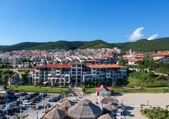 Sea shore landscape from drone