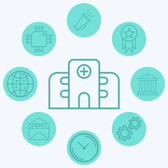 Hospital vector icon sign symbol