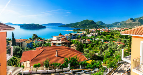 Fototapeta na wymiar Holidays on beautiful Lefkada. Nidri bay. Ionian islands of Greece