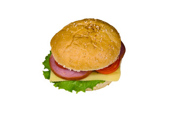 Fresh hamburger isolated on the white background