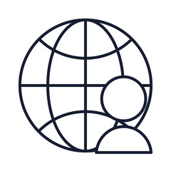 Naklejka premium Isolated global sphere line vector design