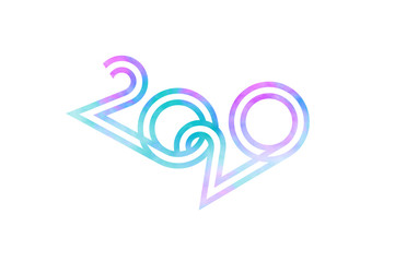 Fototapeta premium Happy New Year 2020. Lettering. Abstract greeting card