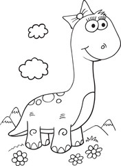 Cute Dinosaur Illustration Vector Art