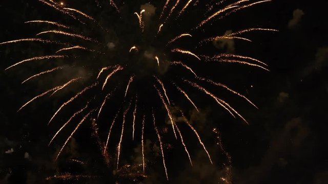 4K - Holiday celebrations. Highly detailed final part of fireworks