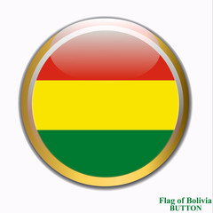 Bright button with flag of Bolivia . Happy Bolivia day background. Bright button with white background.