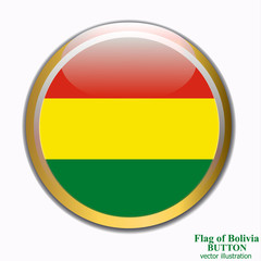 Bright button with flag of Bolivia . Happy Bolivia day background. Bright button with white background.